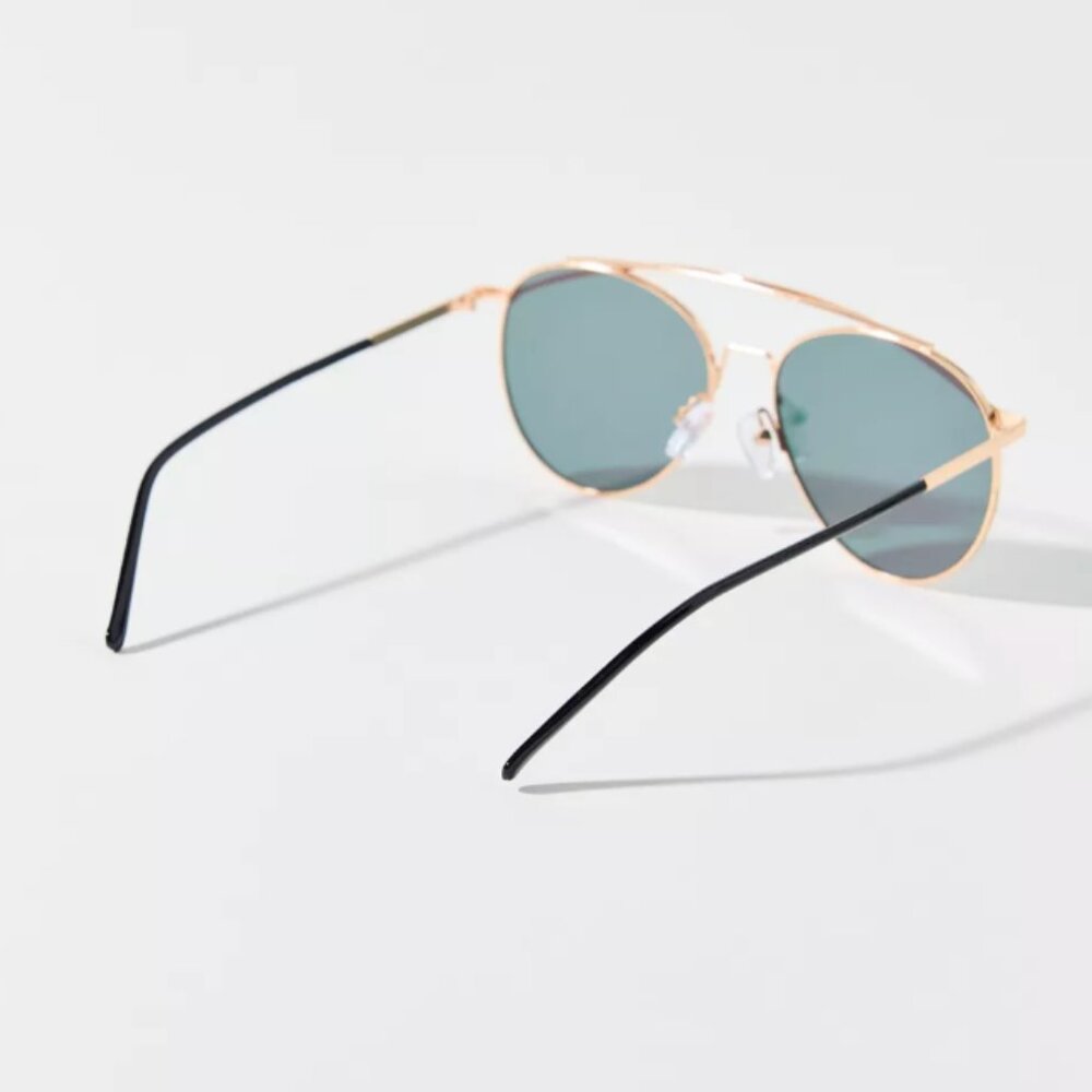 NWT New Lexi Mirrored Metal Aviator Sunglasses Shades Women's One Size Gold Pink - Picture 3 of 4